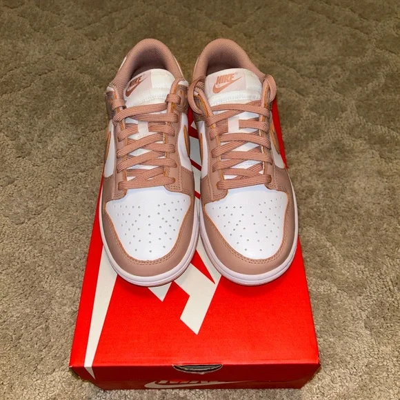 Women’s Nike Dunk Low White/Rose Whisper - Picture 5 of 6